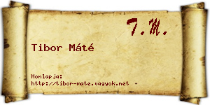 Tibor Máté névjegykártya